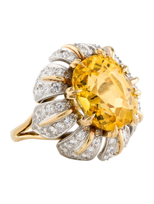 Tiffany & Co. Schlumberger Yellow Sapphire & Diamond Ring