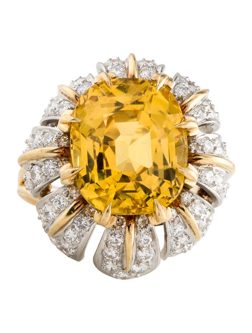 Tiffany & Co. Schlumberger Yellow Sapphire & Diamond Ring