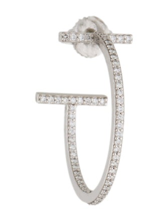 Tiffany & Co. 18K Diamond T Hoop Single Earring