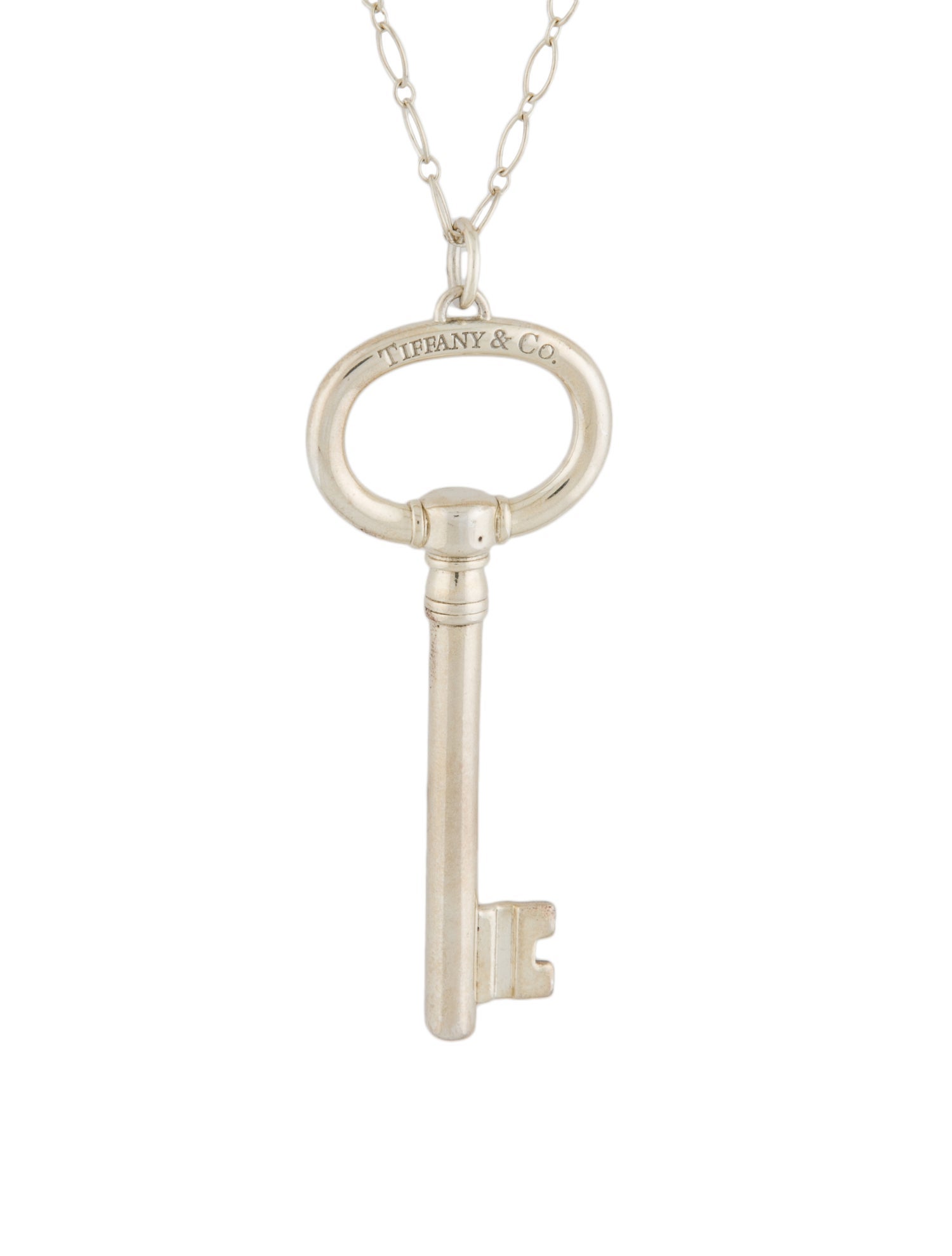 Tiffany & Co. Large Oval Key Pendant Necklace
