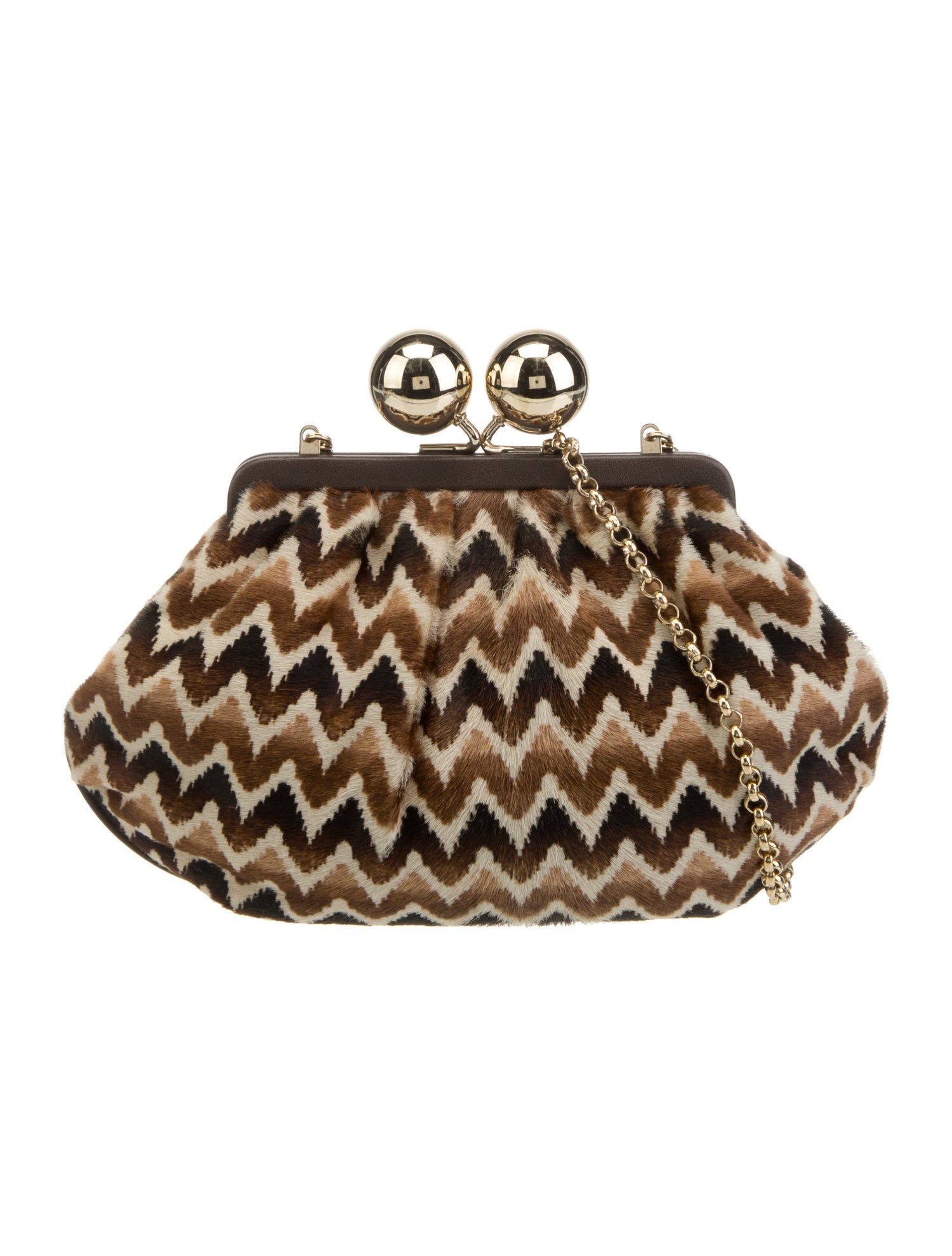 Tiffany & Co. Pony Hair Pattern Shoulder Bag Brown Shoulder Bags