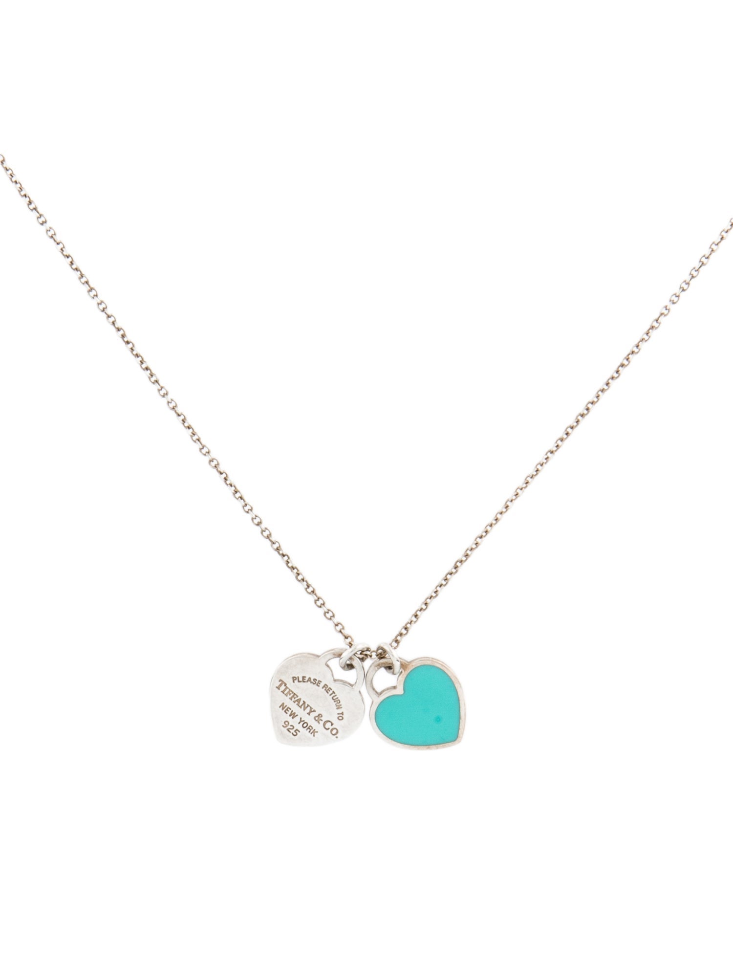 Tiffany & Co. Double Heart Tag Pendant Necklace