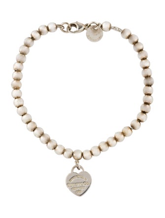 Tiffany & Co. Enamel Heart Charm Ball Bracelet
