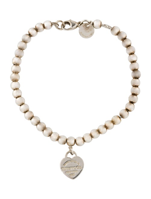 Tiffany & Co. Enamel Heart Charm Ball Bracelet