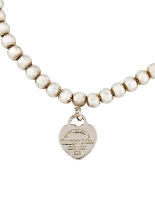 Tiffany & Co. Enamel Heart Charm Ball Bracelet