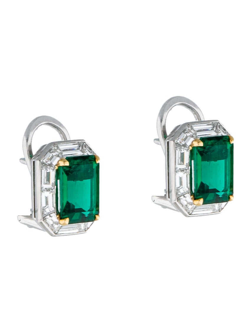 Tiffany Co Emerald And Diamond Earrings Tif28371 Emerald And Diamond Earrings