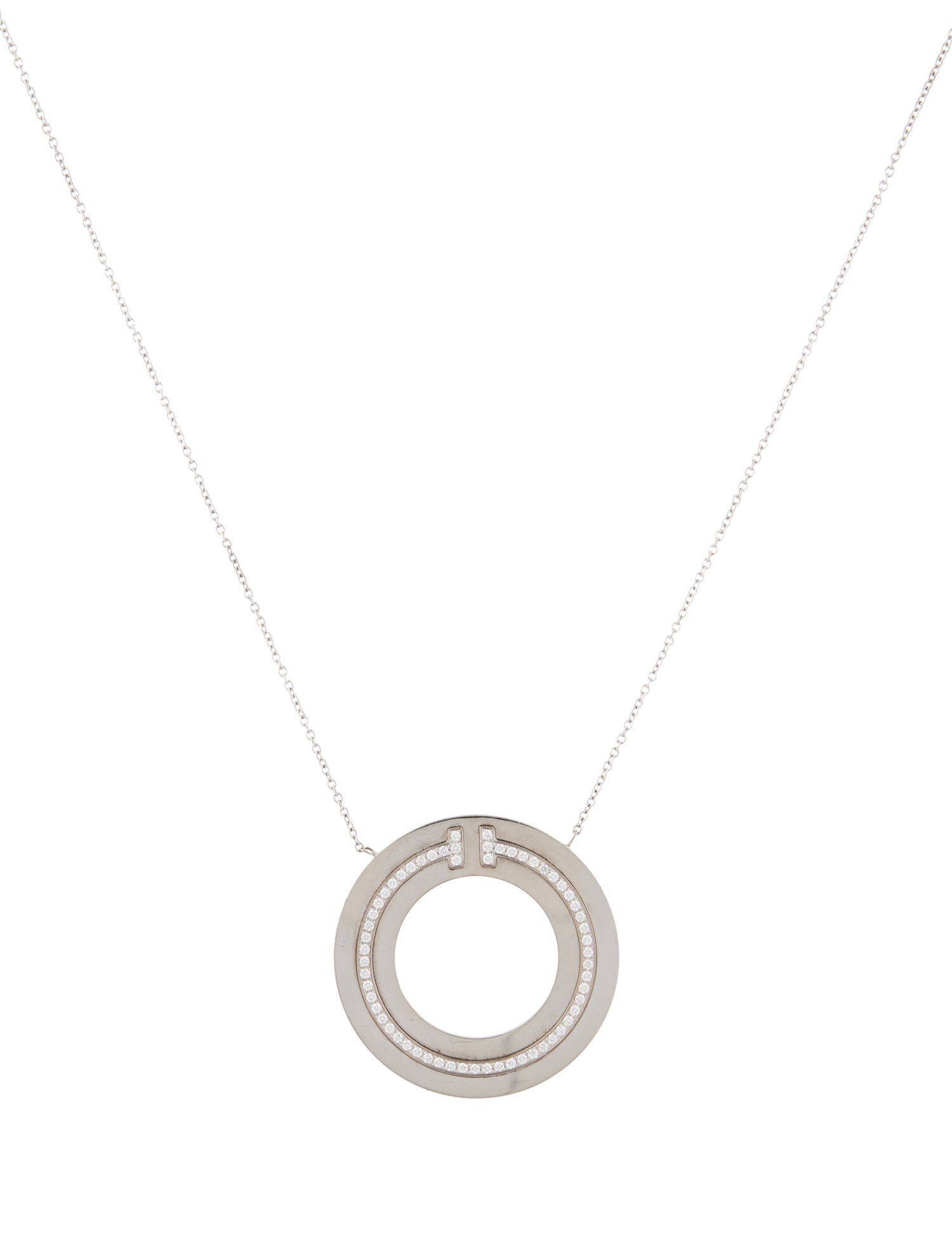 Tiffany & Co. 18K Diamond Circle Pendant