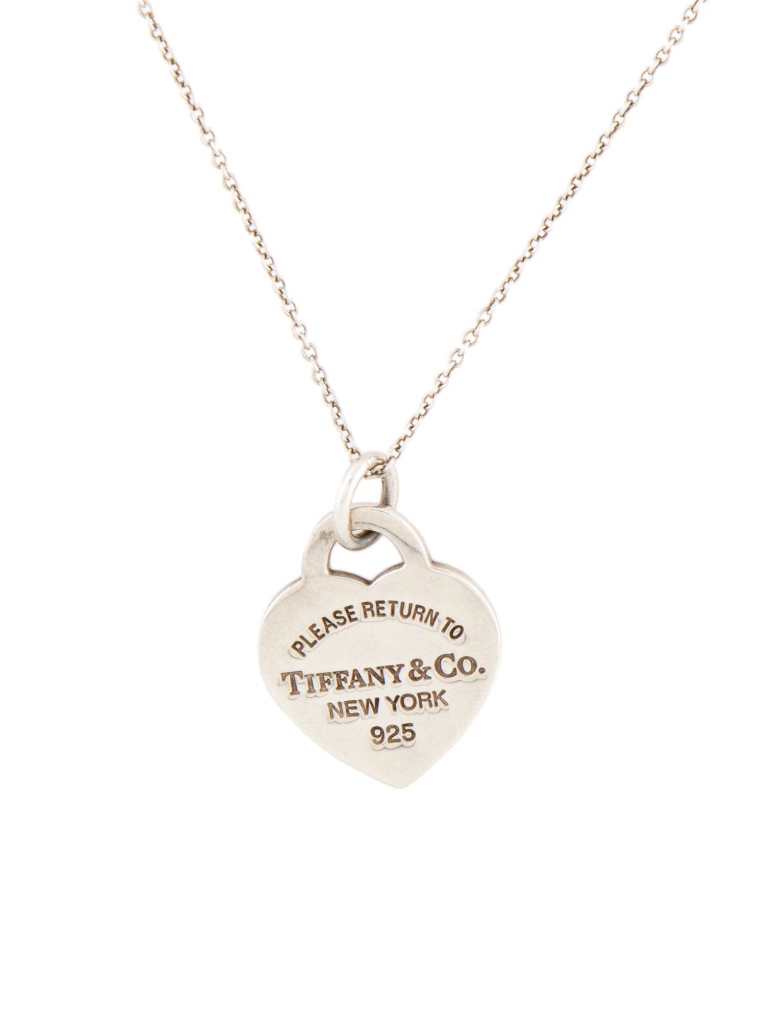 Tiffany & Co. Enamel Heart Tag Pendant Necklace