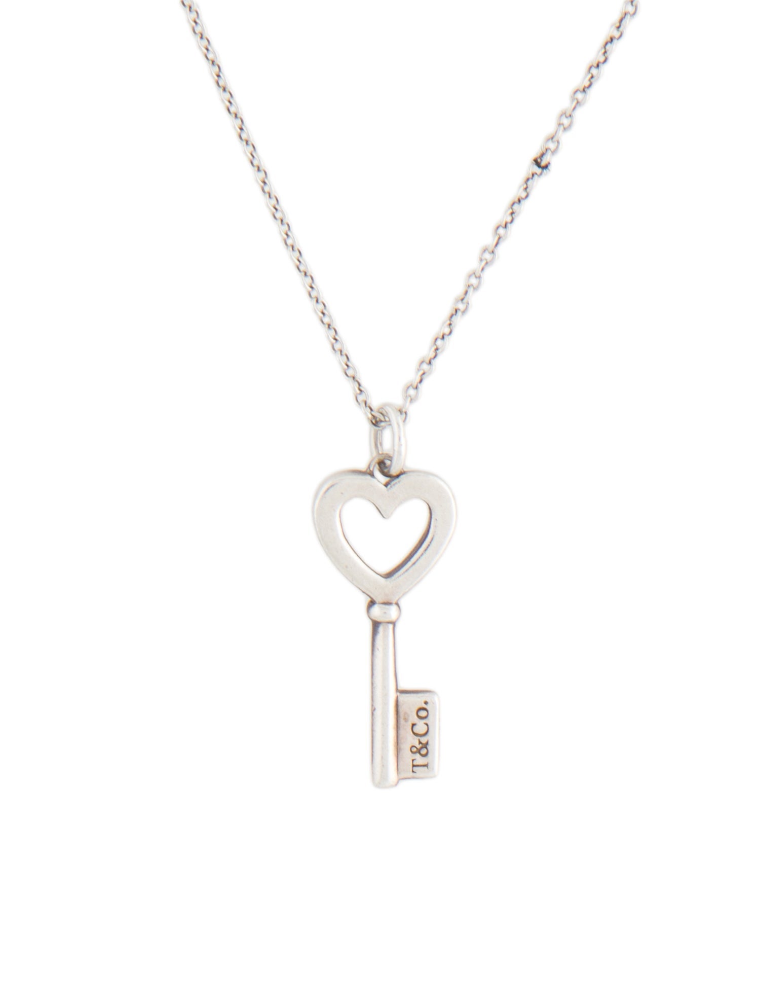 Tiffany & Co. Heart Key Pendant Necklace
