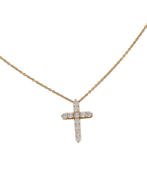Tiffany & Co. 18K Diamond Cross Pendant Necklace