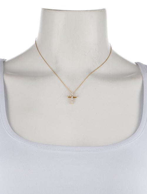 Tiffany & Co. 18K Diamond Cross Pendant Necklace
