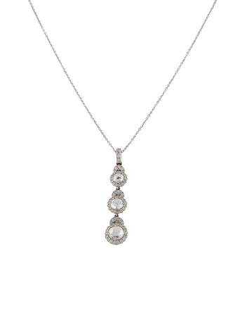 Tiffany & Co. Platinum Diamond Drop Pendant Necklace