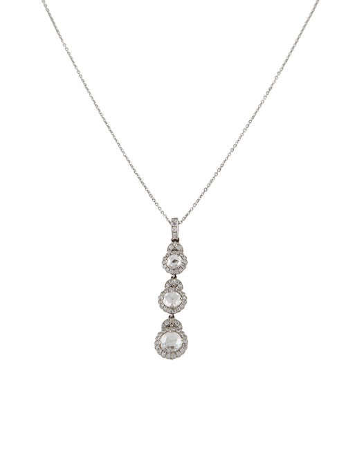 Tiffany & Co. Platinum Diamond Drop Pendant Necklace