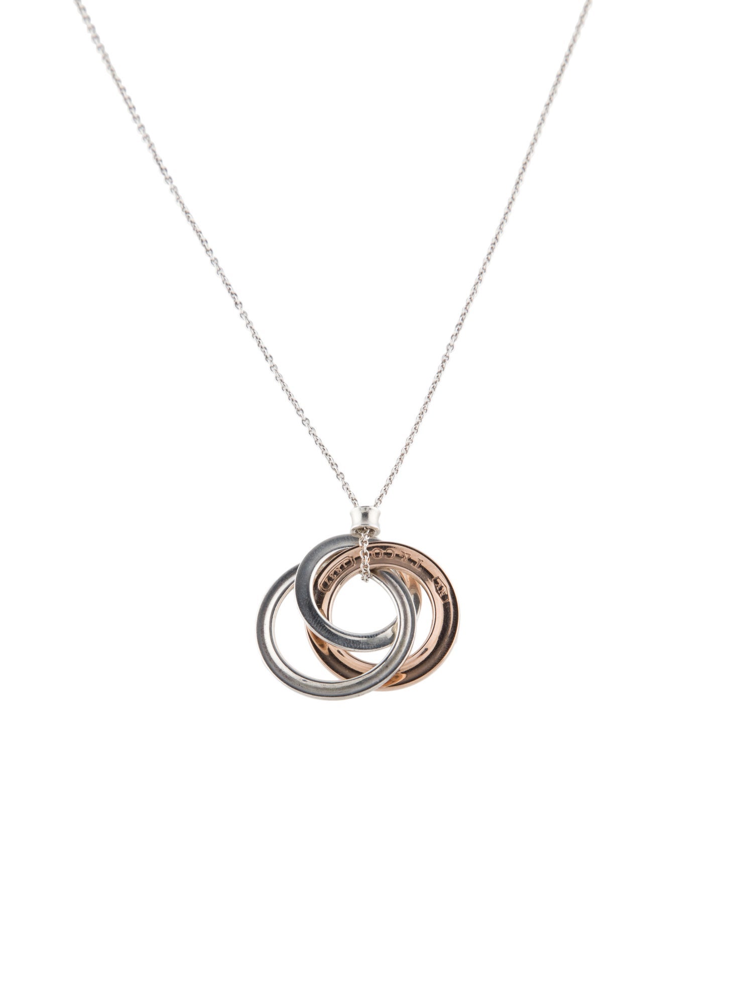 Tiffany & Co. 1837 Two-Tone Interlocking Circles Pendant Necklace