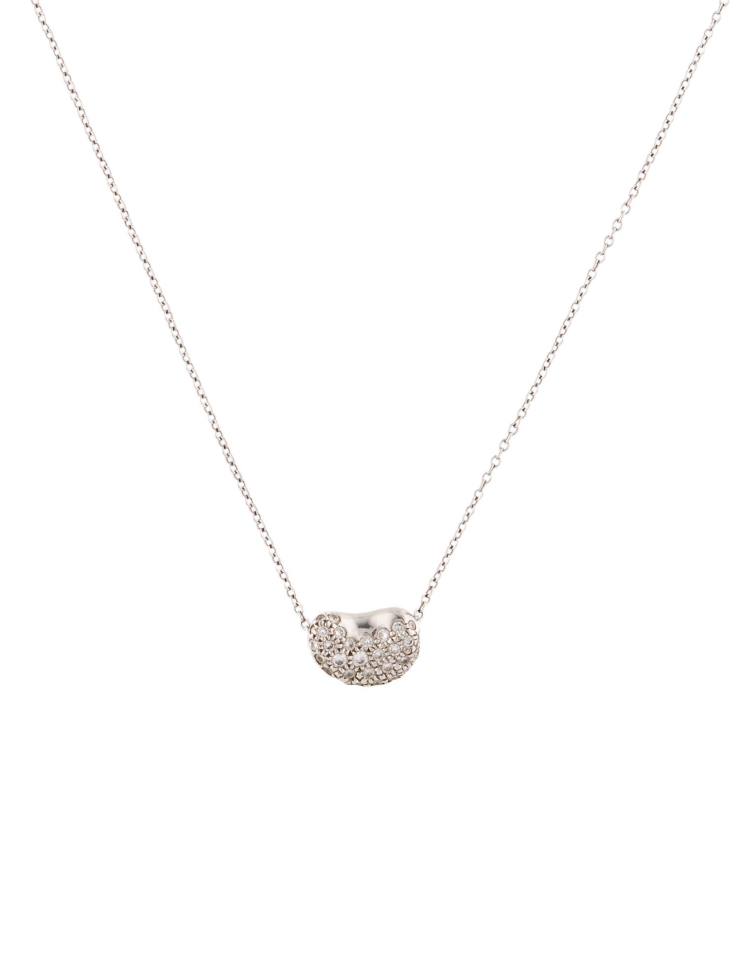 Tiffany & Co. Platinum Diamond Bean® Design Pendant Necklace