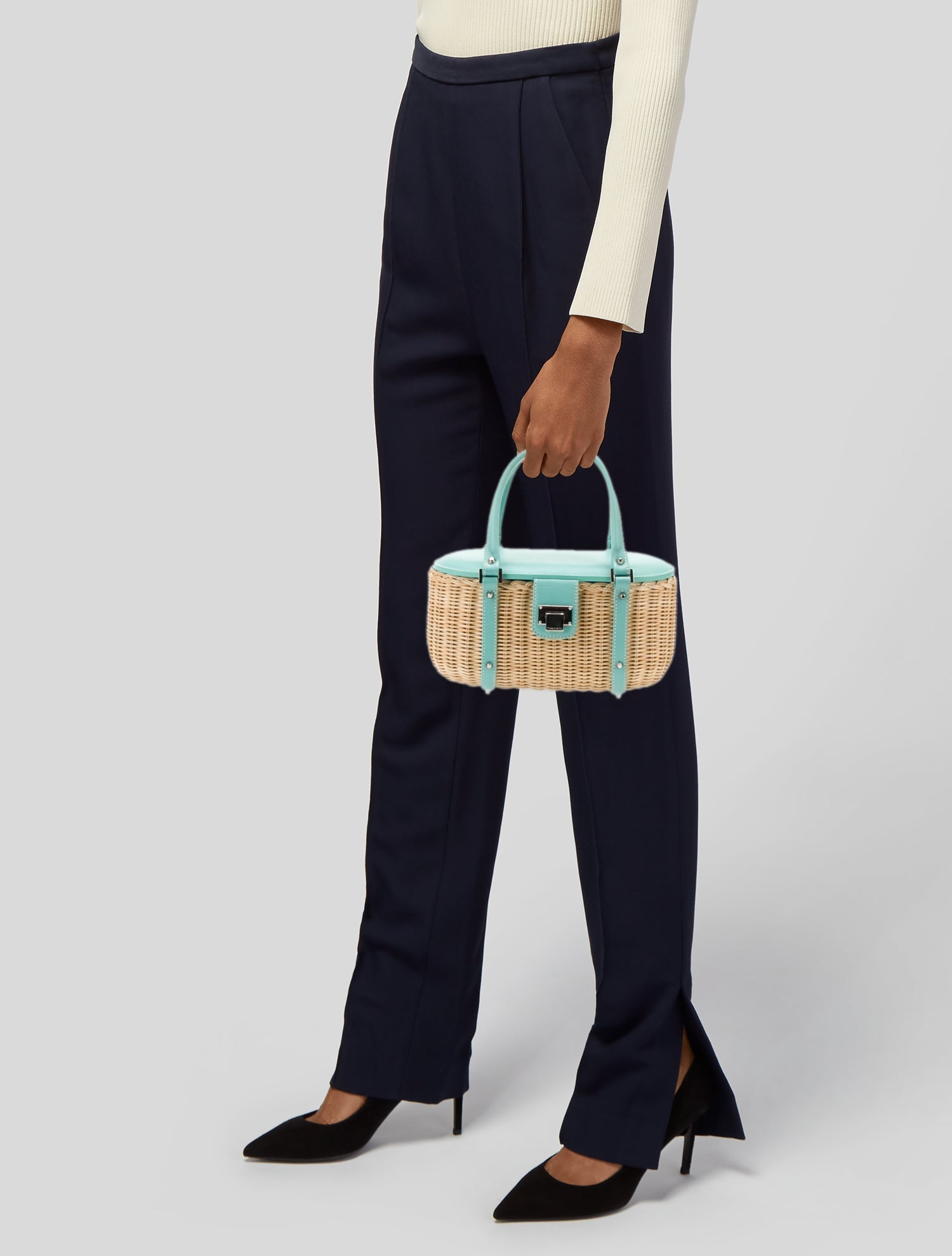 カゴバック ティファニー　ノベルティ Tiffany & Co. Wicker Top Handle Bag - Neutrals Handle Bags