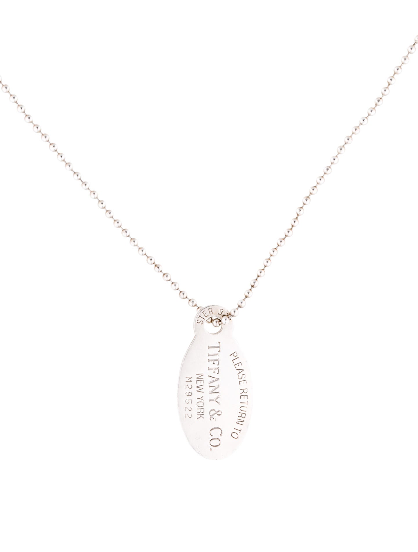 Tiffany & Co. Oval Return to Tiffany Dog Tag Necklace Necklaces