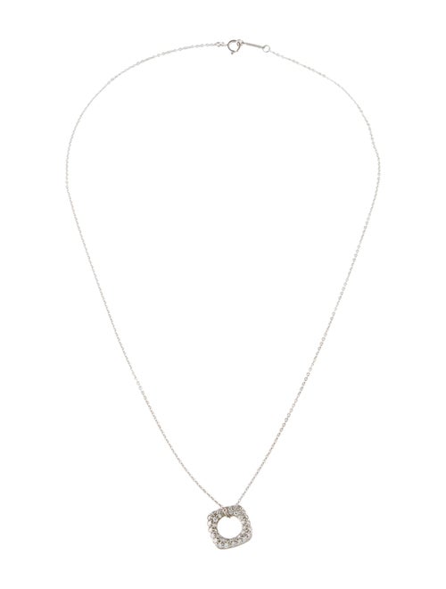 Tiffany & Co. 18K Diamond Cushion Square Pendant Necklace