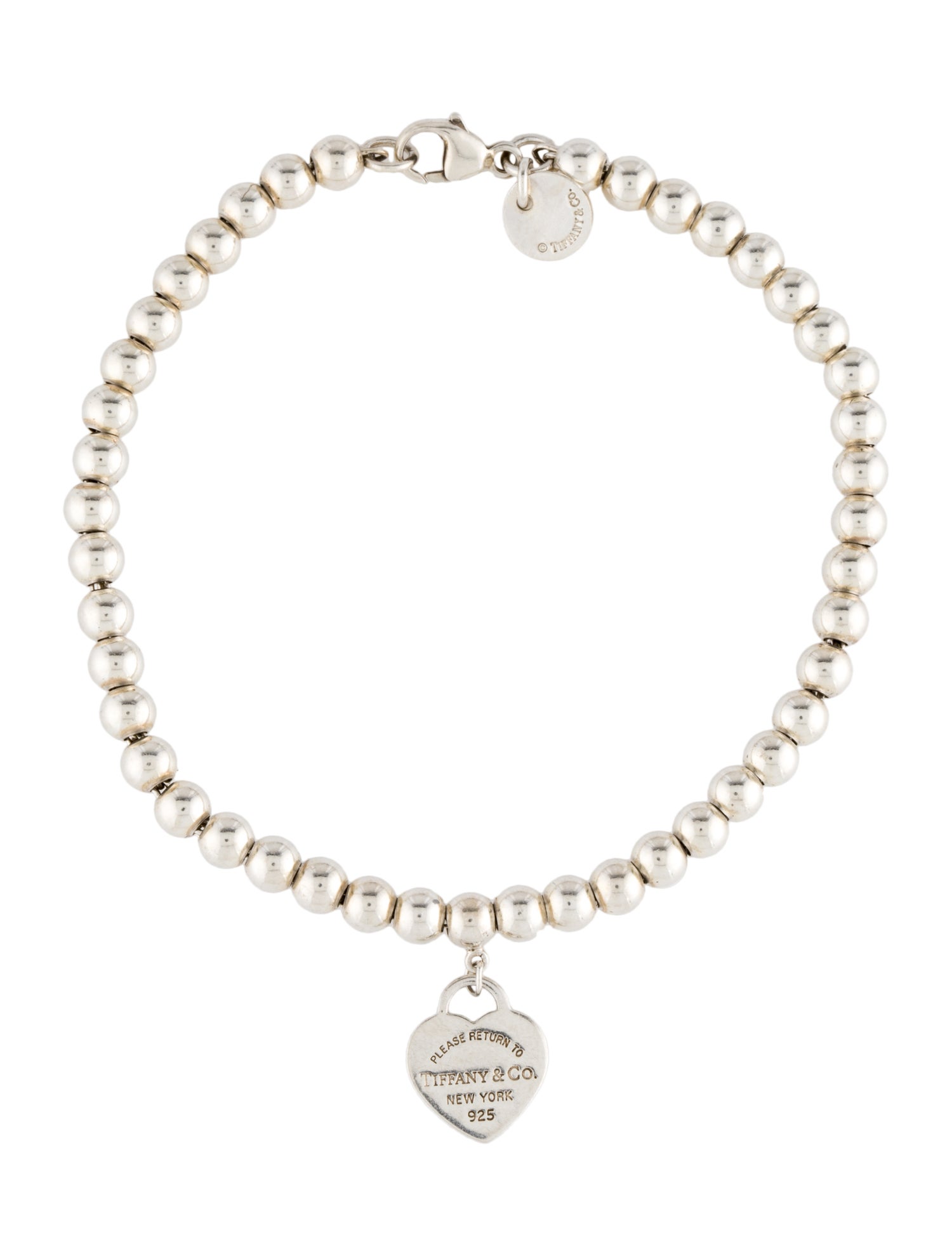 Tiffany & Co. Tiffany Blue® Heart Tag Bead Bracelet Sterling Silver Bead, Bracelets