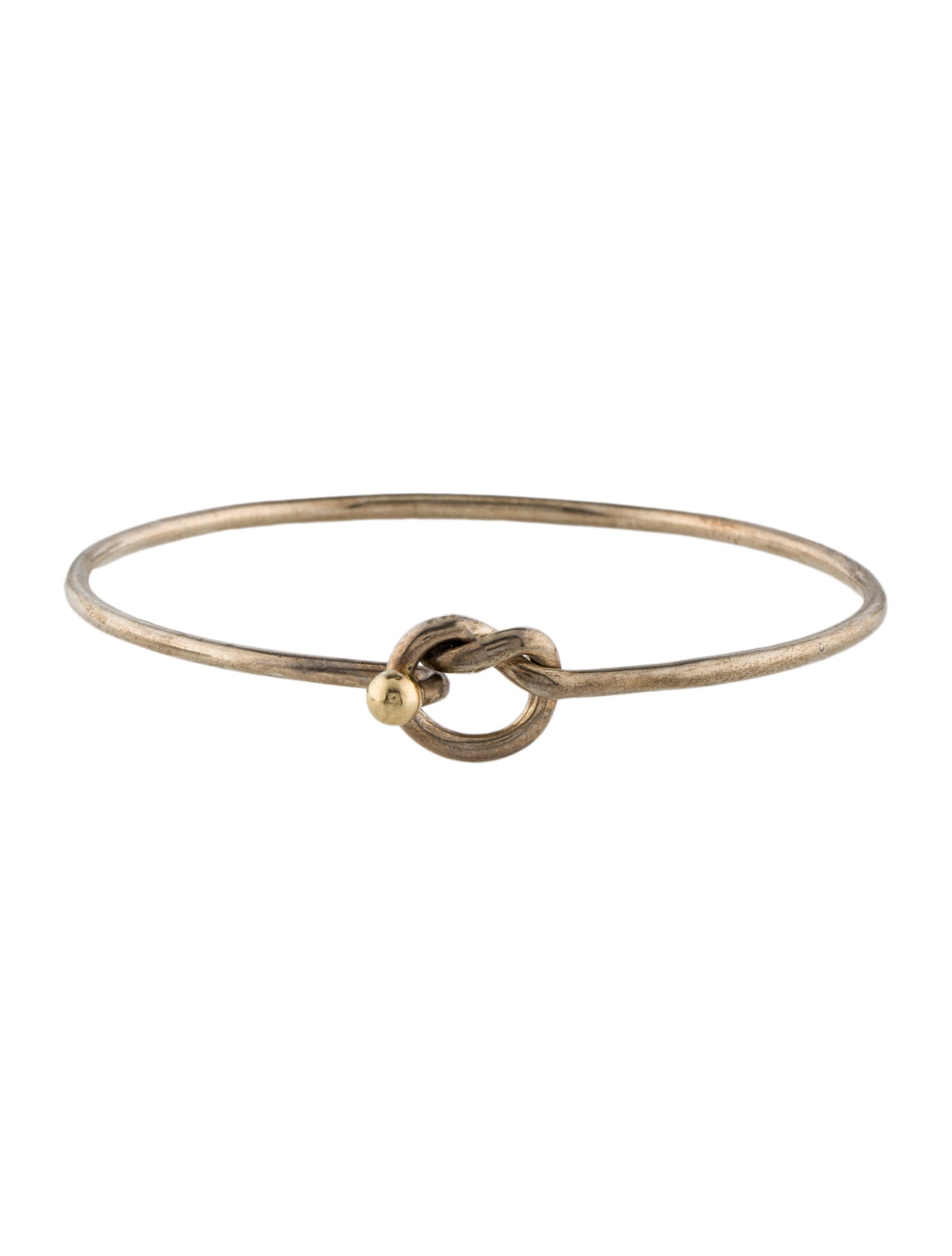Tiffany & Co. Vintage TwoTone Knot Hook Bracelet 18K Yellow Gold Bangle, Bracelets