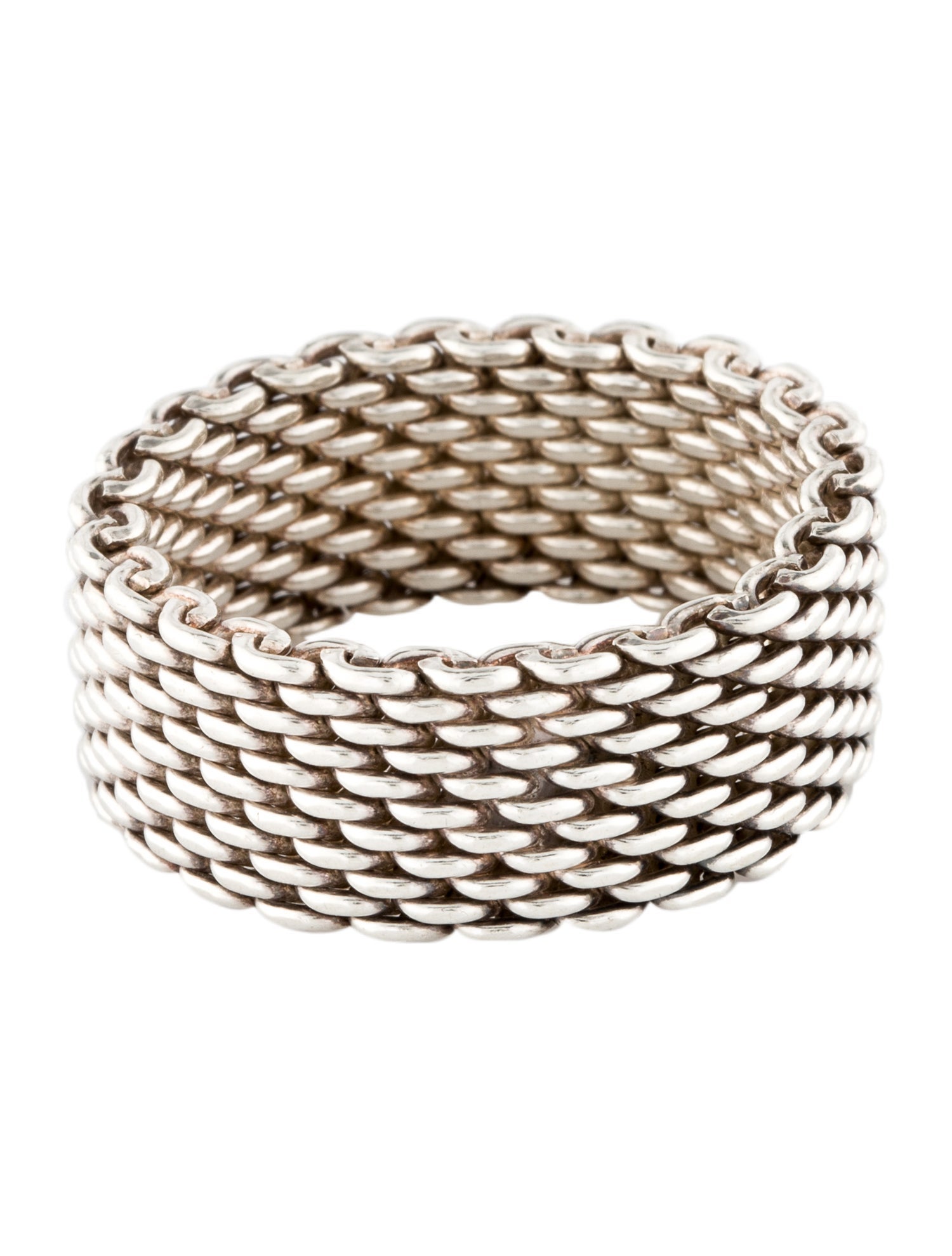 Tiffany & Co. Somerset Mesh Band Sterling Silver Band, Rings