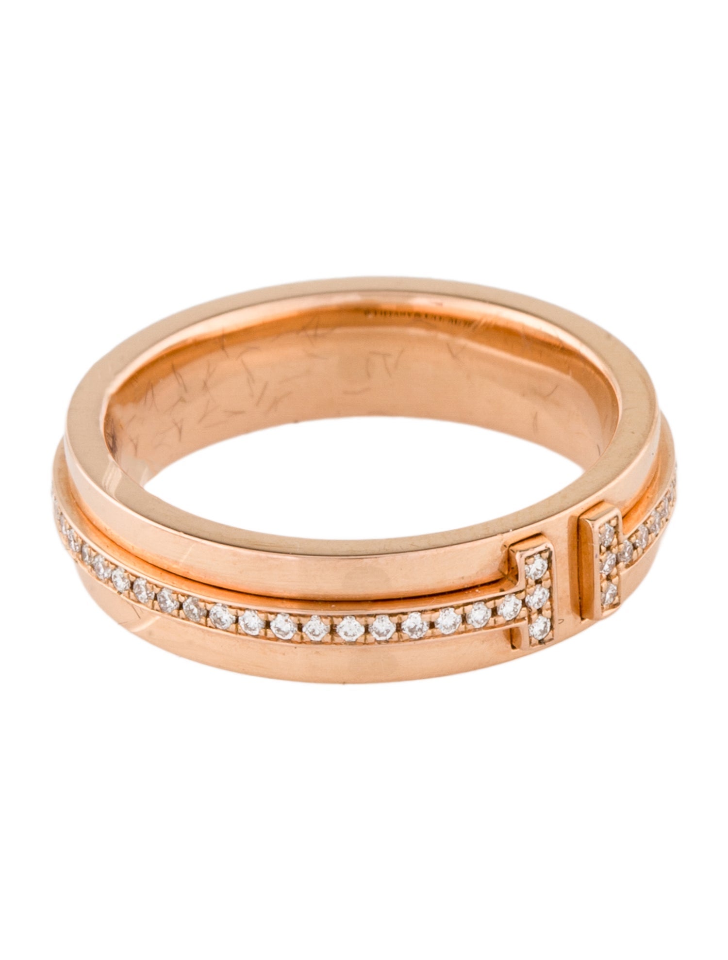 Tiffany & Co. 18K Diamond T Narrow Band