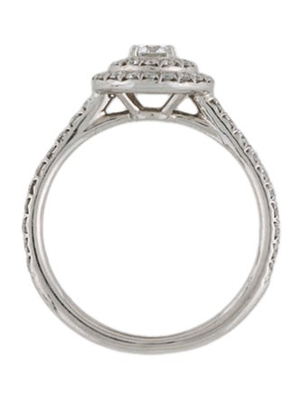 Tiffany & Co. Platinum Diamond Double Halo Soleste Engagement Ring