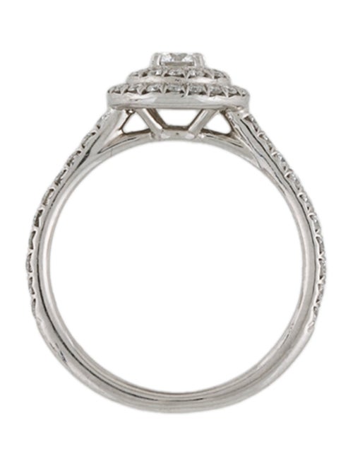 Tiffany & Co. Platinum Diamond Double Halo Soleste Engagement Ring
