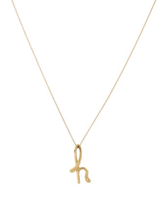 Tiffany & Co. 18K Alphabet Letter 'H' Pendant Necklace