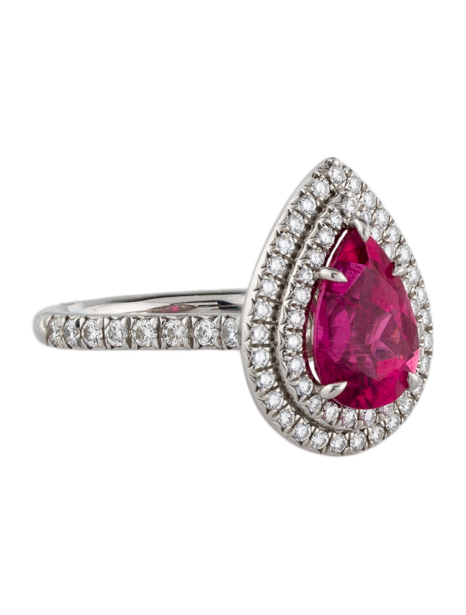 Tiffany & Co. Platinum 1.98ctw Tourmaline & Diamond Soleste Cocktail Ring