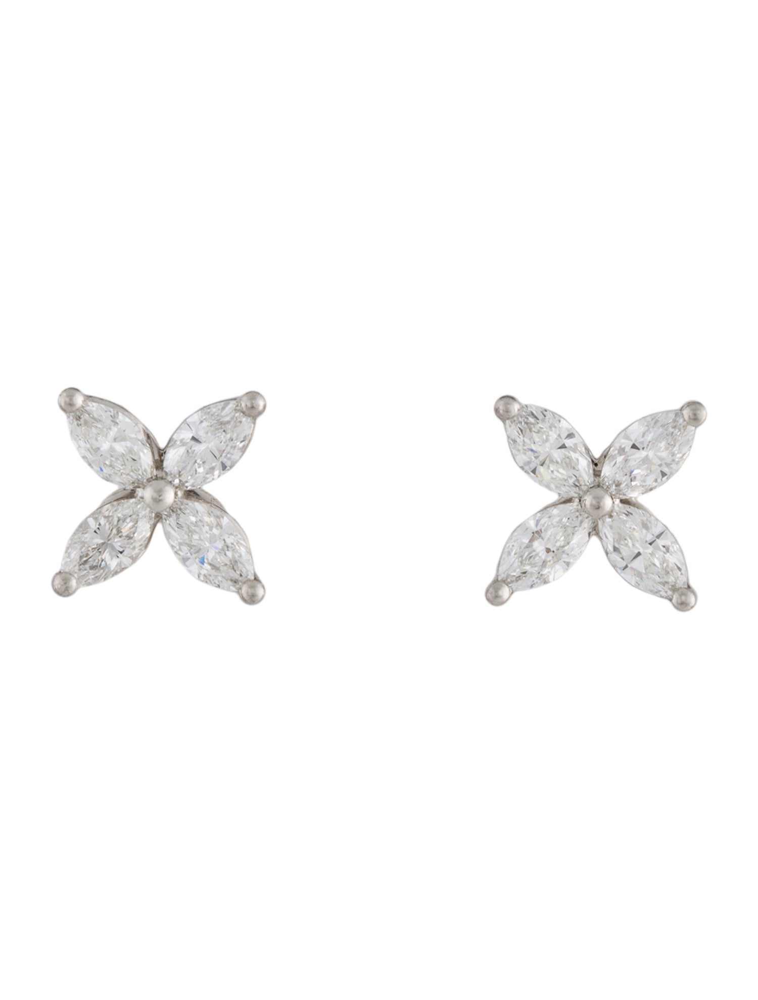 Tiffany & Co. Platinum Diamond Victoria Stud Earrings