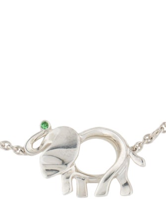 Tiffany & Co. Tsavorite Garnet 'Save the Wild' Elephant Charm Bracelet