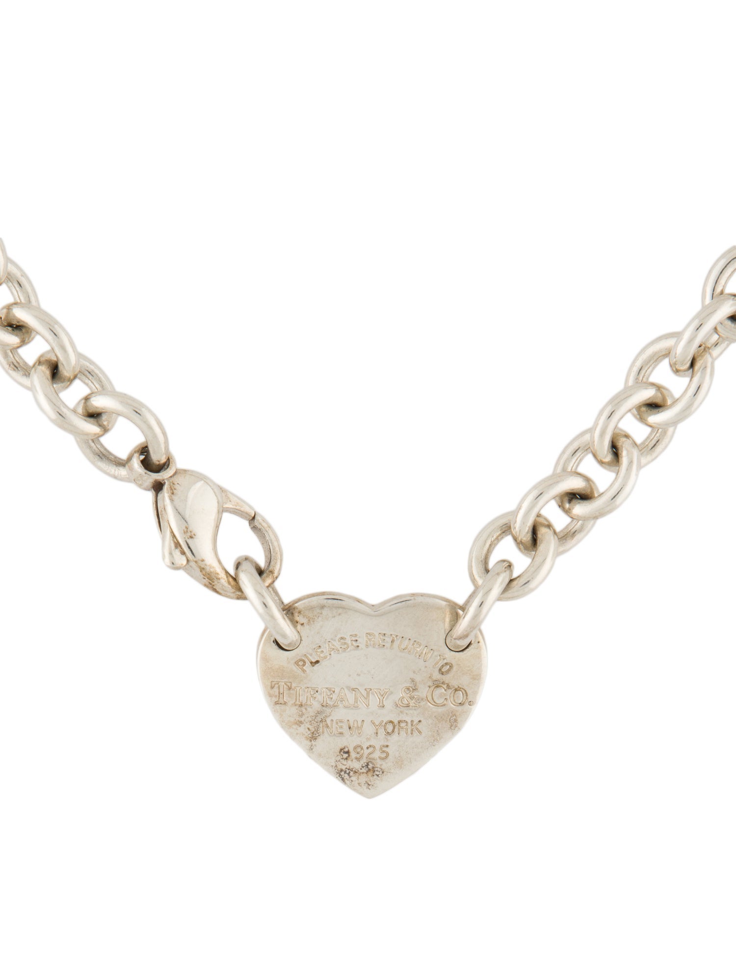 Tiffany & Co. Heart Tag Chain Choker Necklace