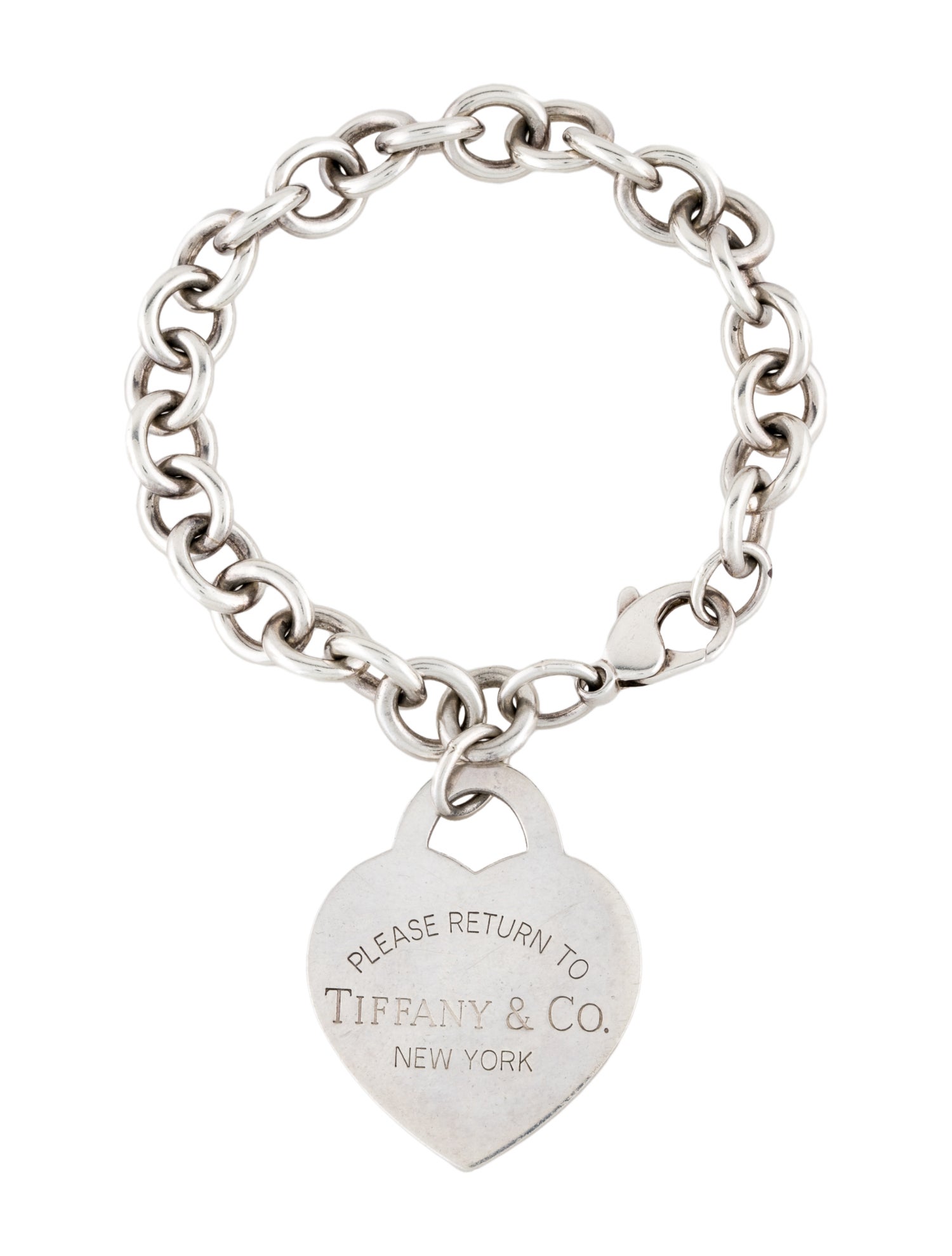 Tiffany & Co. Extra Large Heart Tag Charm Bracelet - Sterling Silver ...