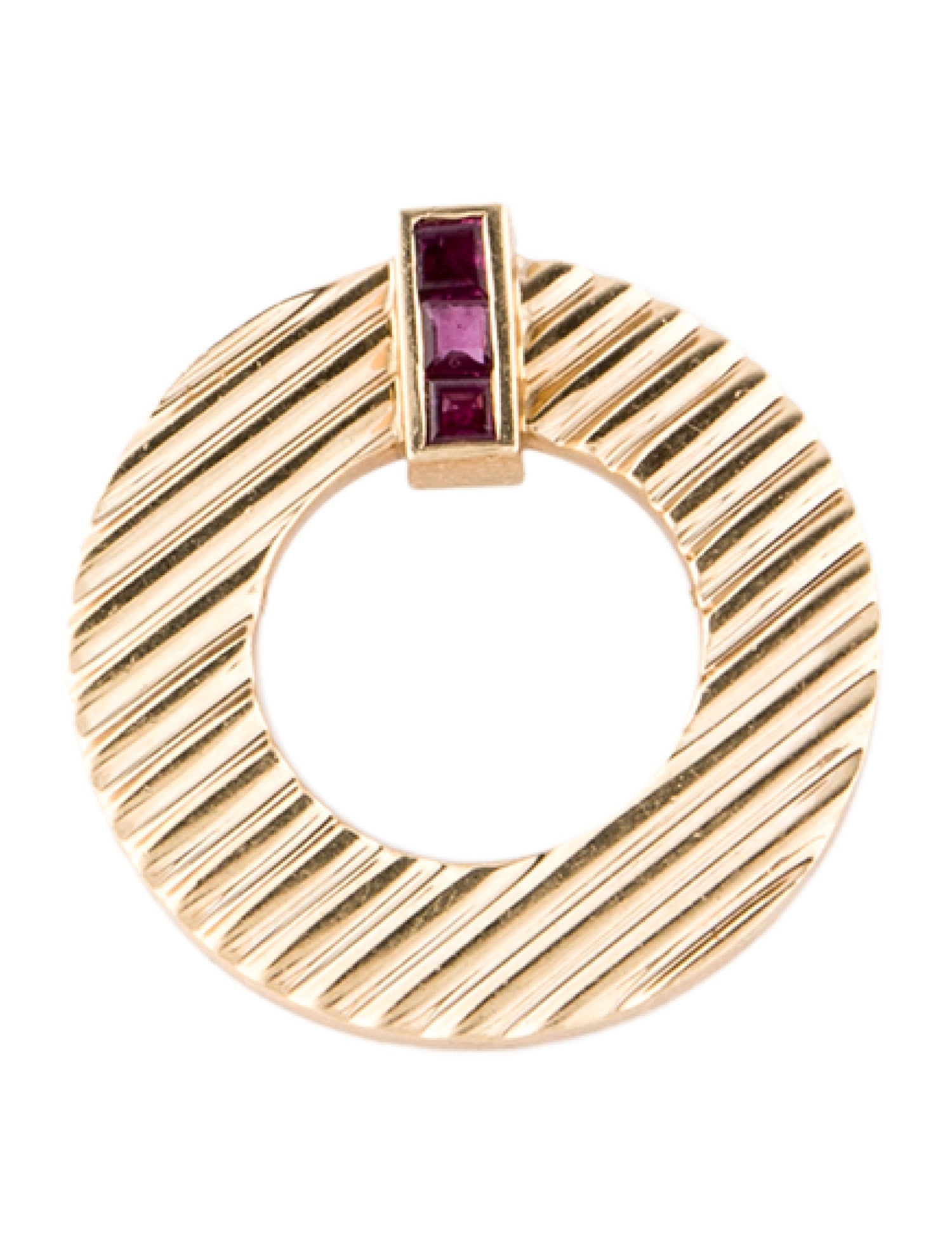 Tiffany & Co. Vintage 14K Ruby Circle Pin Brooch