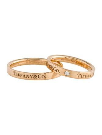 Tiffany & Co. 18K Diamond Wedding Band Ring Set