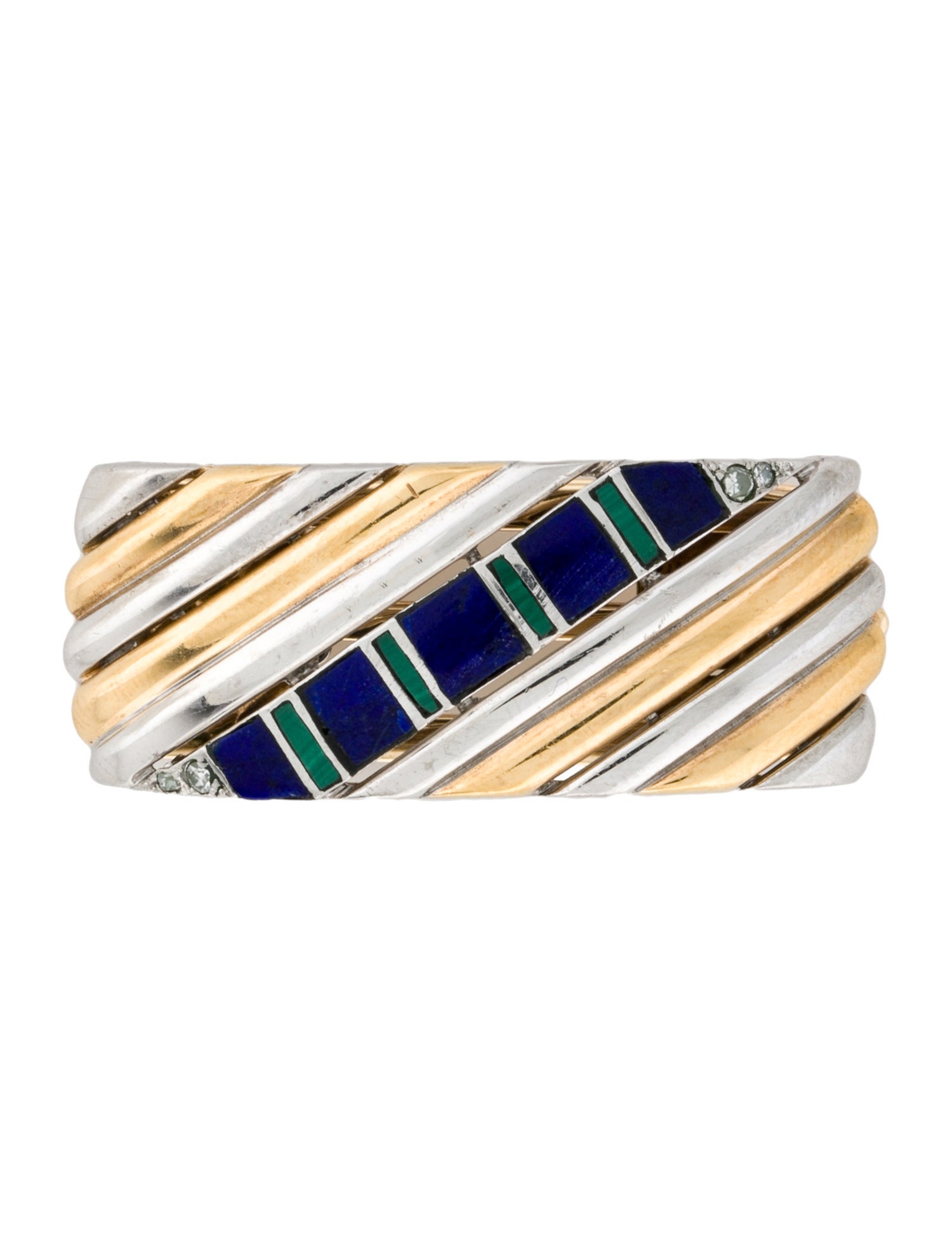 Tiffany & Co. Vintage Lapis Lazuli, Malachite & Diamond Dress Clip
