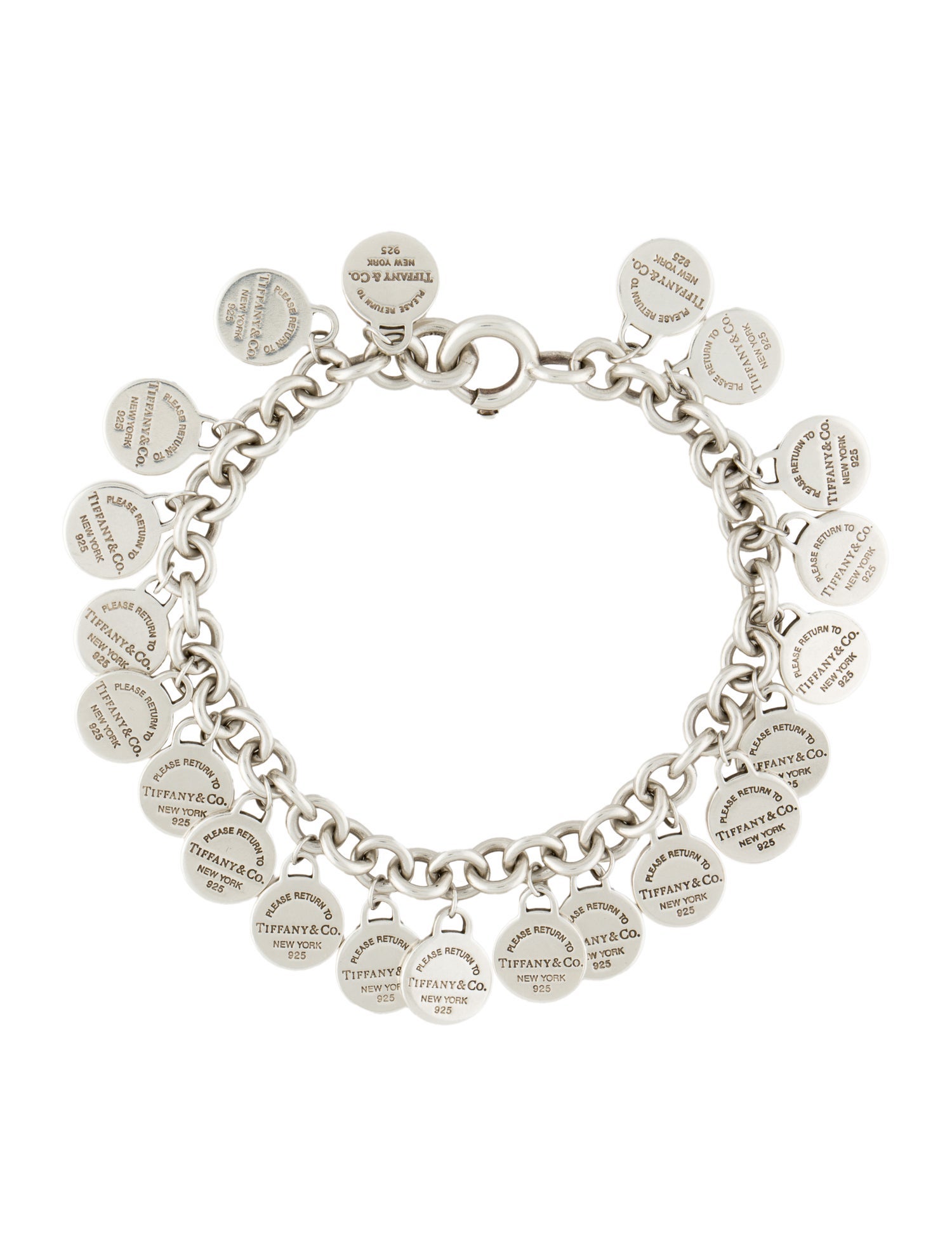 Tiffany Multi-Round Tag Bracelet Sterling Silver Charm