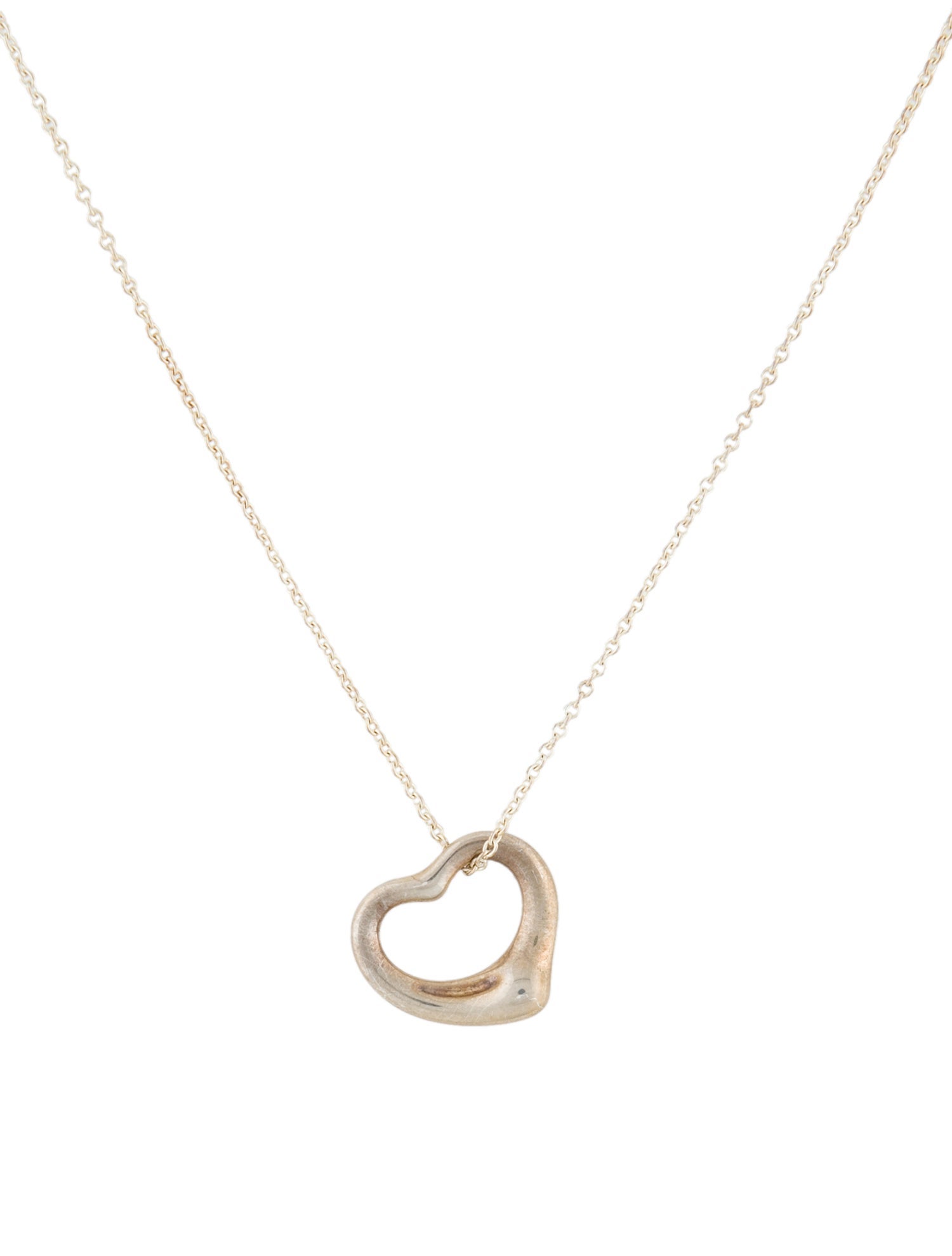 Tiffany & Co. Open Heart Pendant Necklace