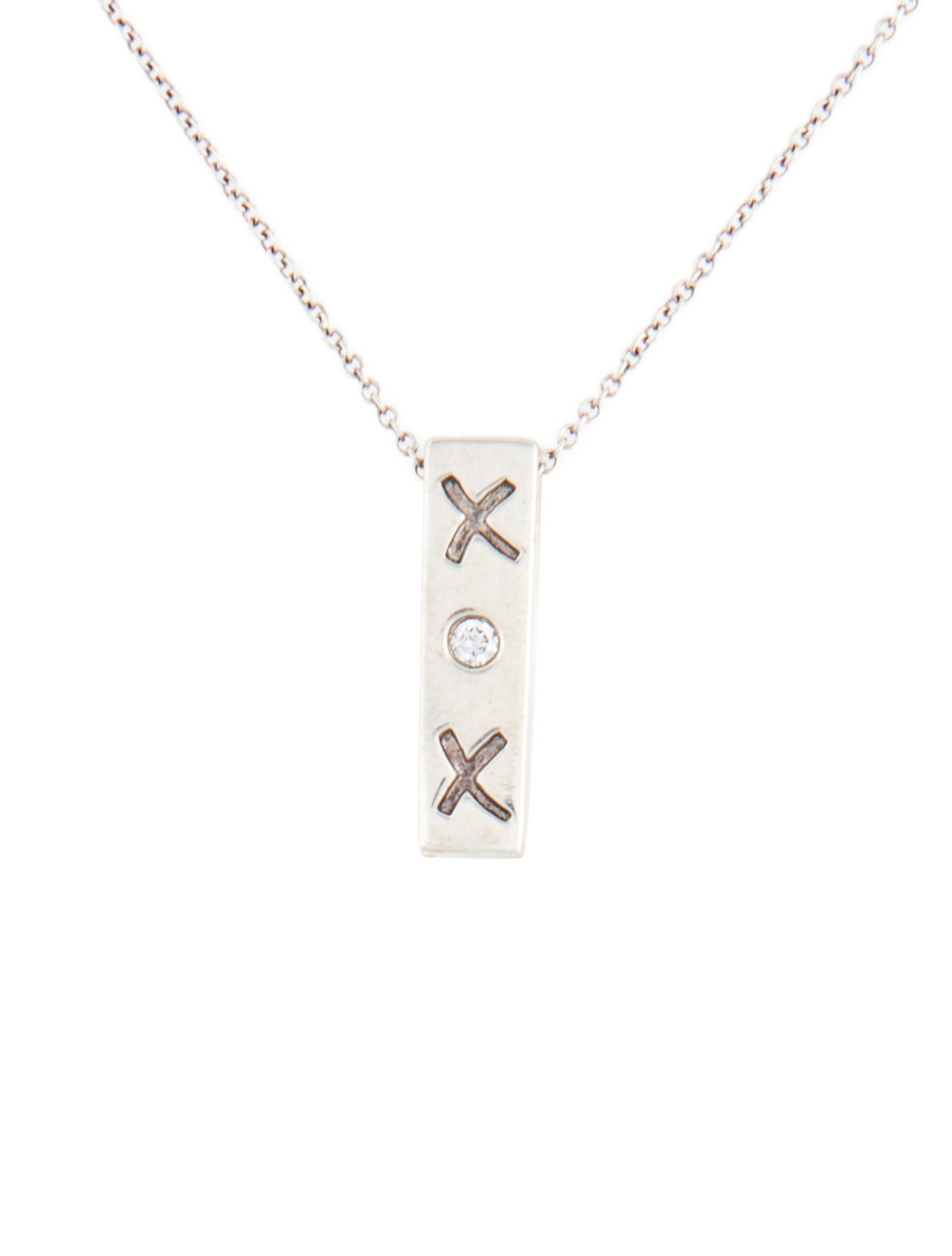 Tiffany & Co. Diamond Love & Kiss Pendant Necklace