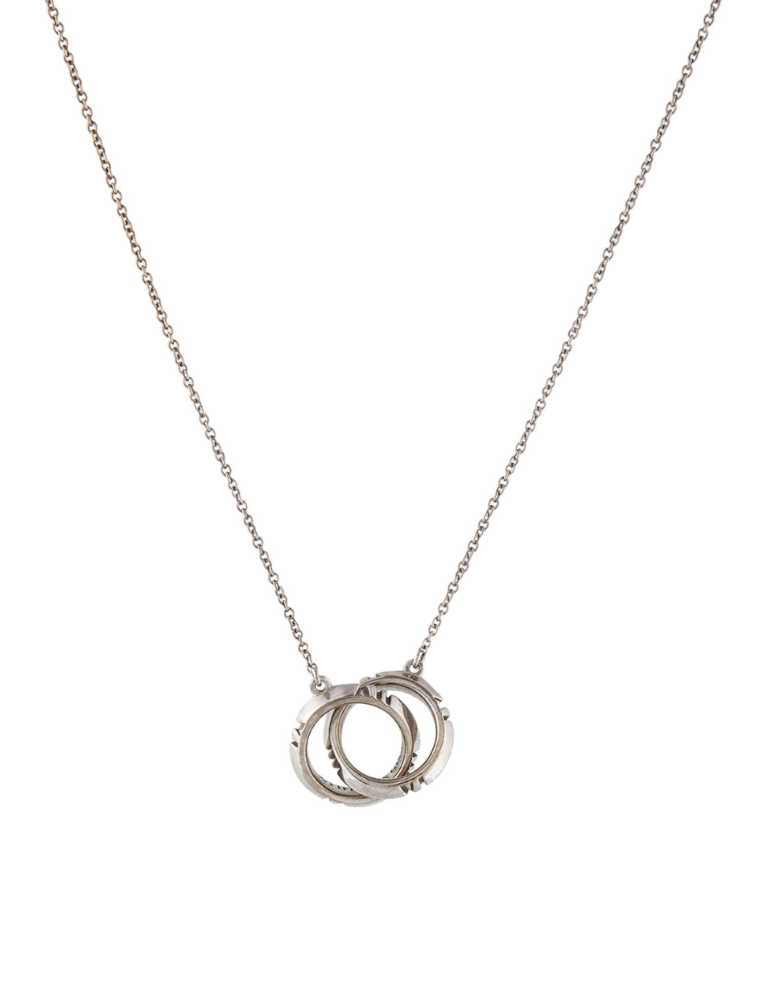 Tiffany & Co. 18K X Closed Interlocking Pendant Necklace