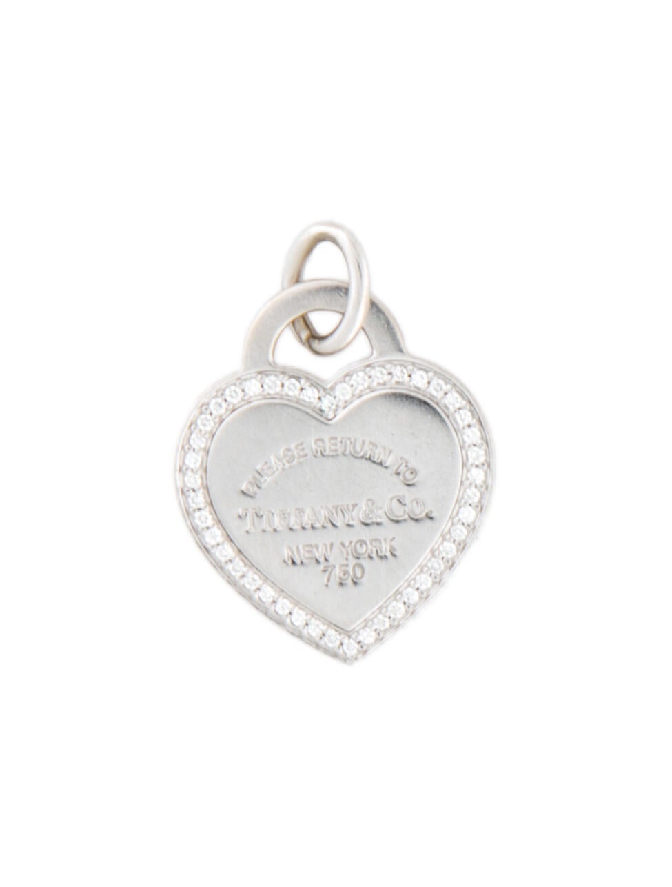 Tiffany & Co. 18K Diamond Heart Tag Pendant