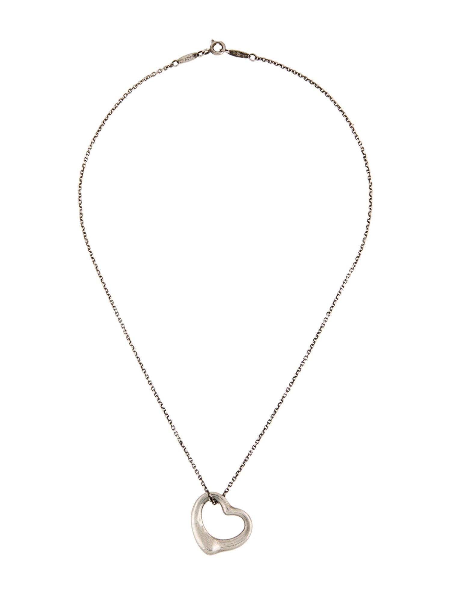 Tiffany & Co. Open Heart Pendant Necklace