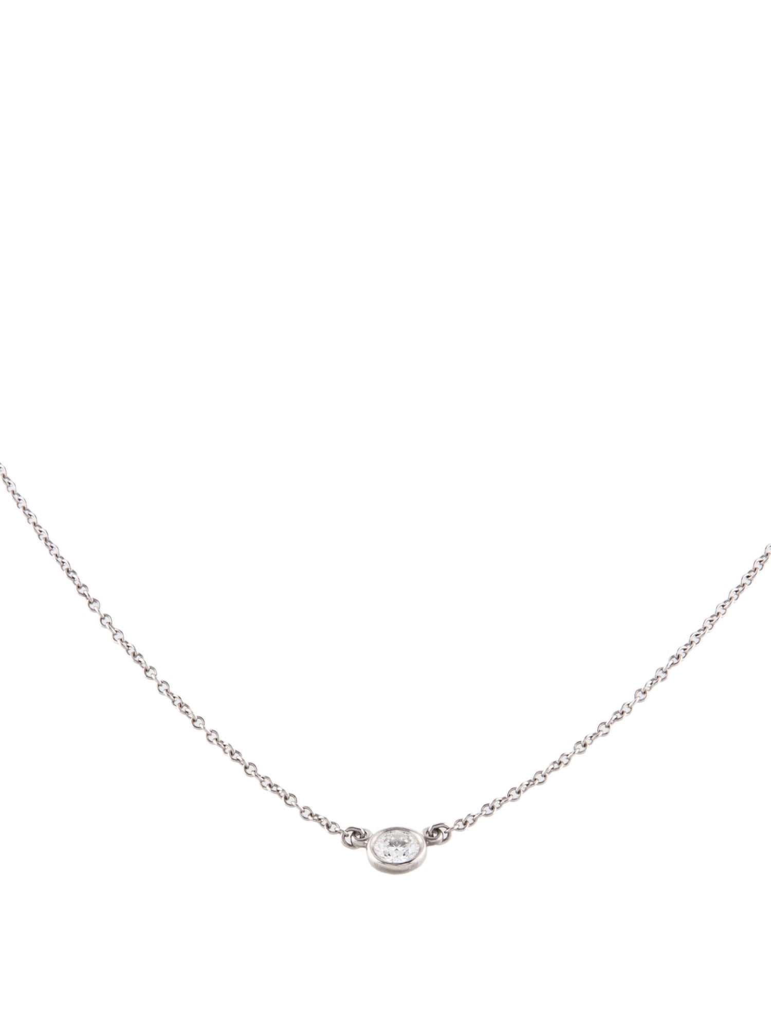 Tiffany & Co. Platinum Diamonds By the Yard Single Pendant Necklace