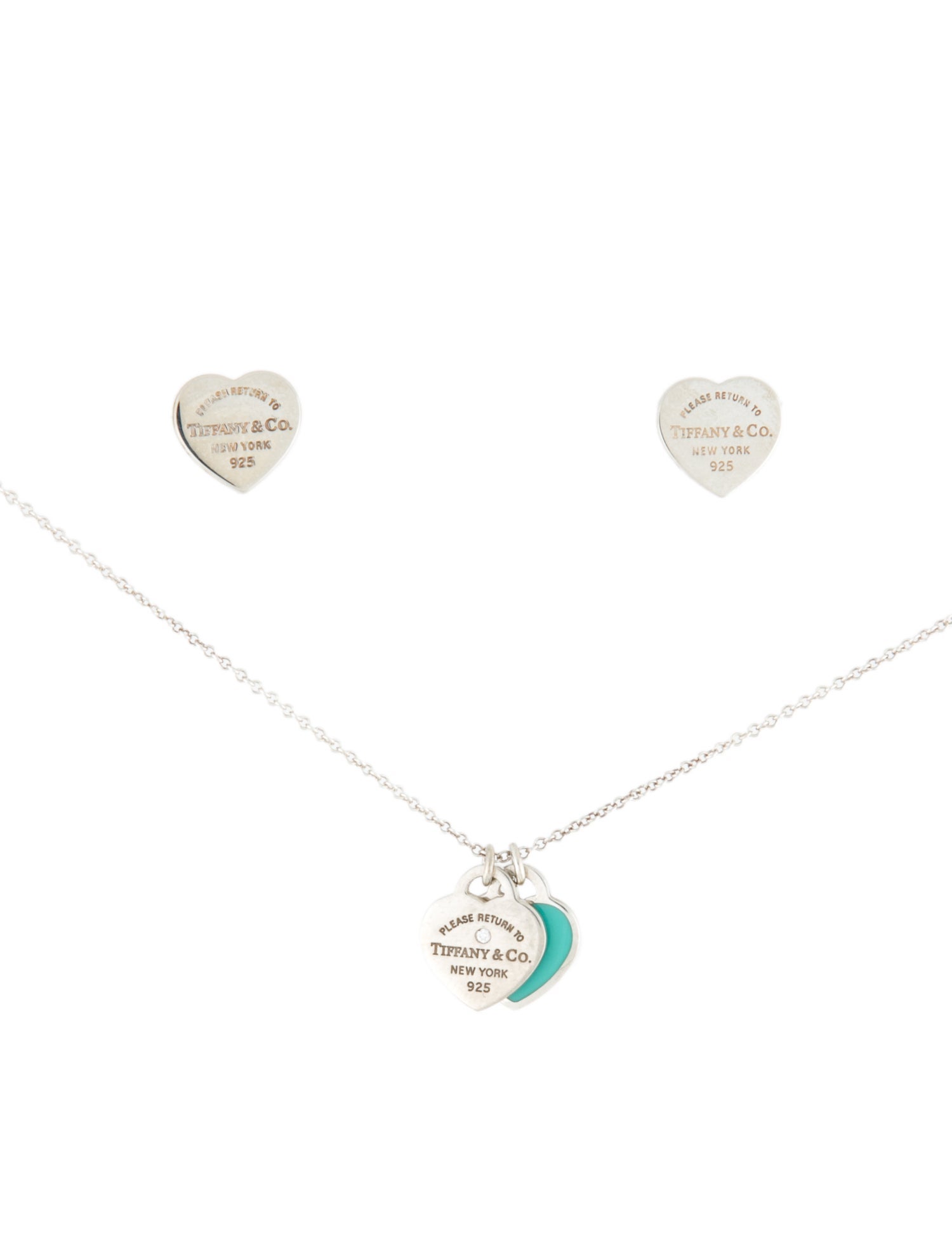 【Tiffany&Co】Mini Heart Pendant and Earrings Set Return to Tiffany™ Heart Pendant and Earrings Set in Silver