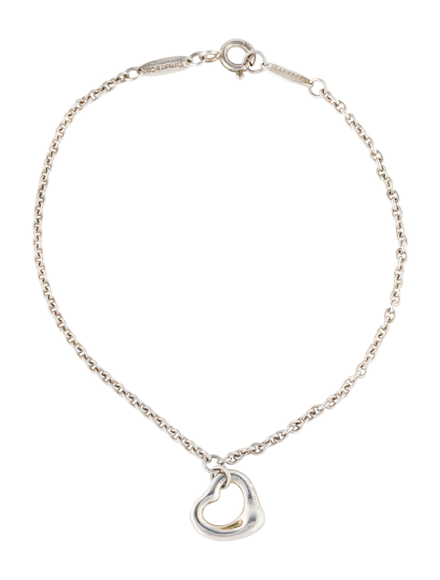 Tiffany & Co. Open Heart Charm Bracelet
