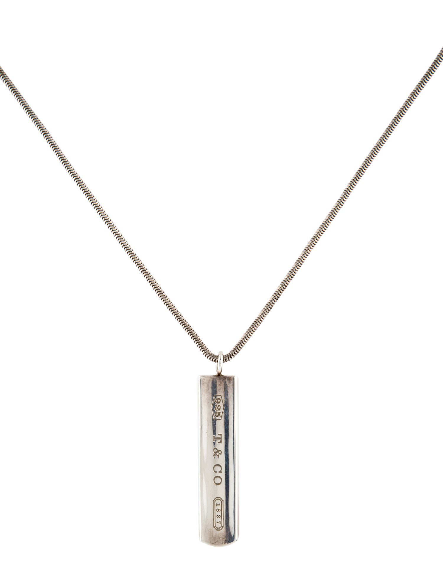 Tiffany & Co. Vintage 1837 Bar Pendant Necklace