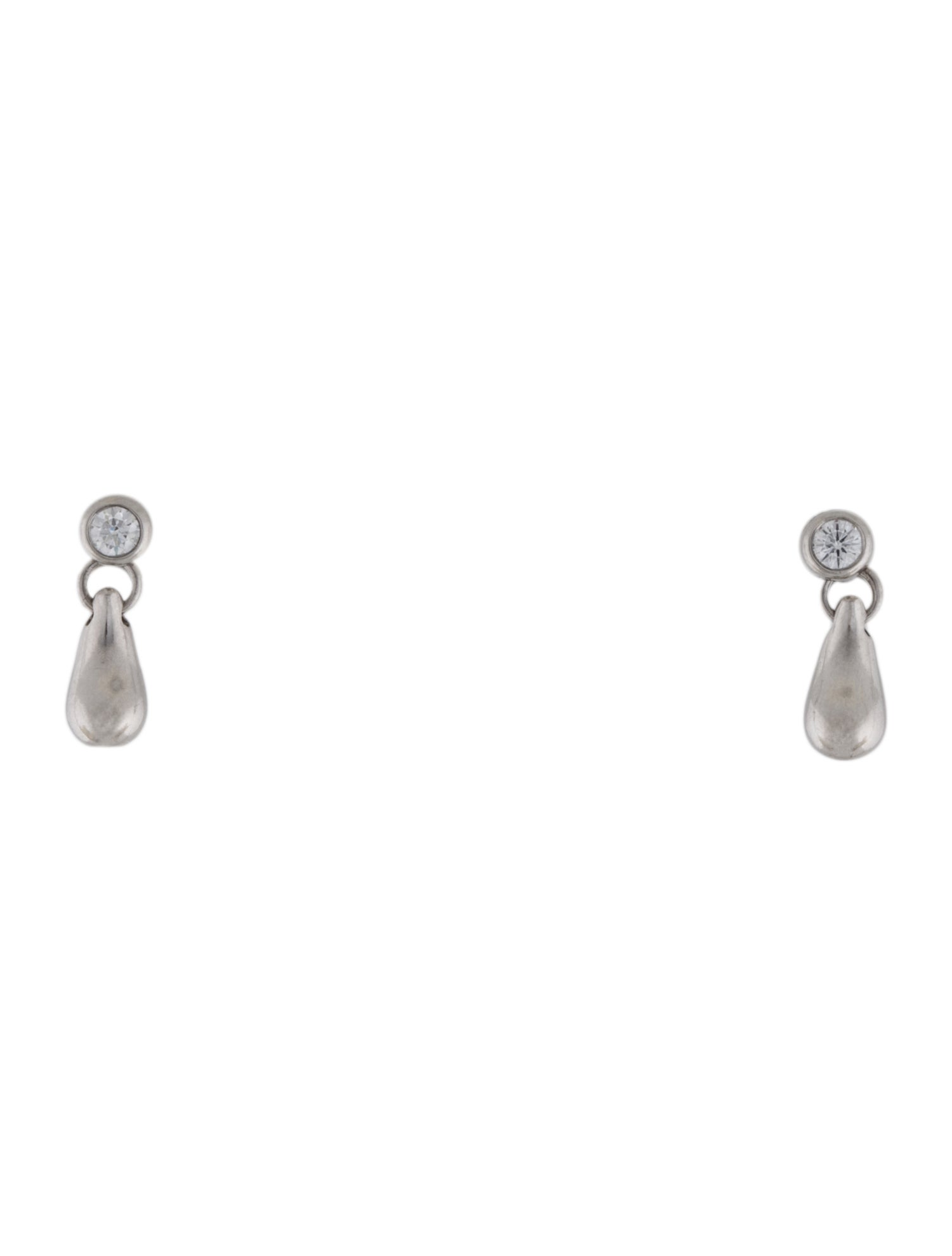 Tiffany & Co. Platinum Diamond Teardrop Earrings