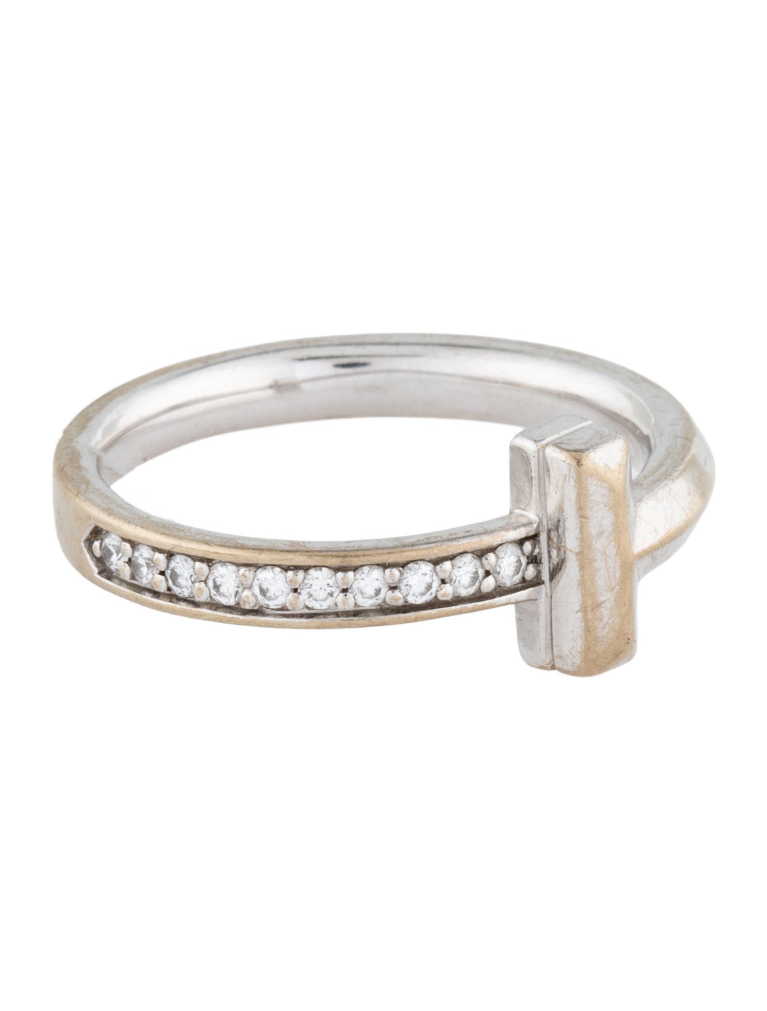 Tiffany & Co. 18K Diamond T1 Ring