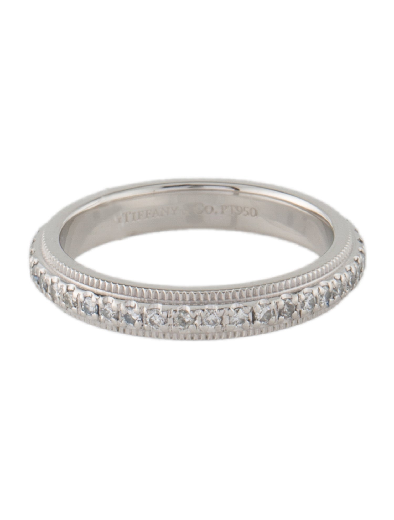 Tiffany & Co. Platinum Diamond Milgrain Wedding Band